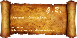 German Ruszalka névjegykártya
